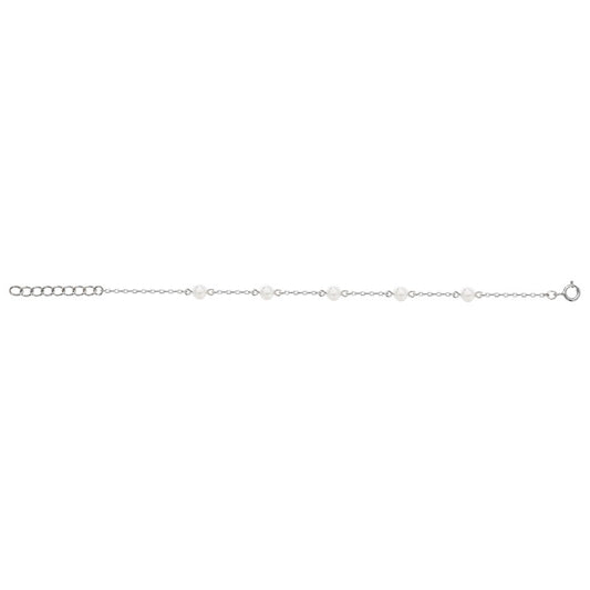 Sterling Silver Kids 4mm Pearl Bracelet