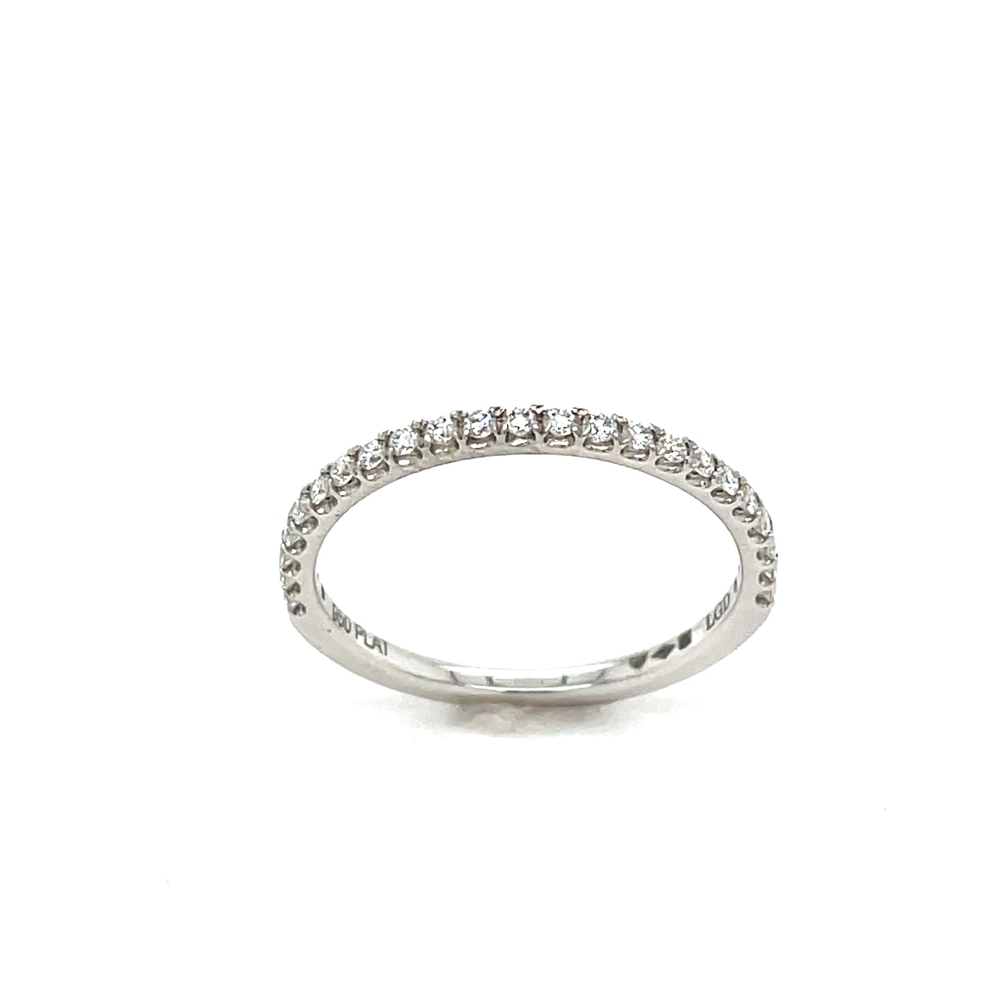 Platinum Round Claw Set Cultured Diamond Eternity Ring .23ct