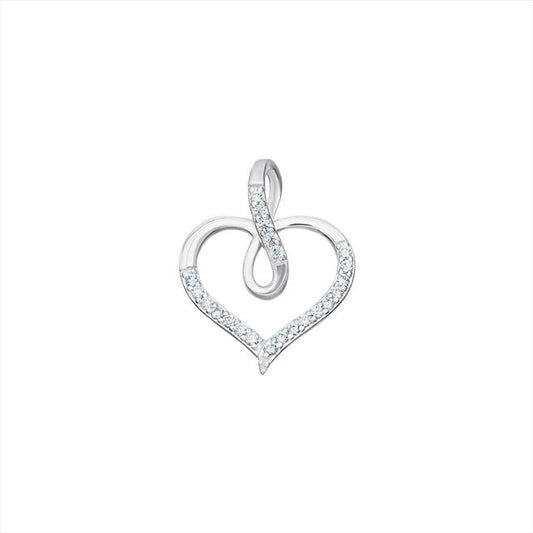 Sterling Silver Fancy CZ Heart Pendant