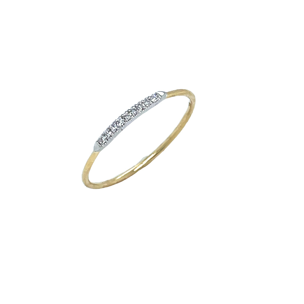 9ct Yellow Gold 9 Stone Fine Diamond Ring .03ct
