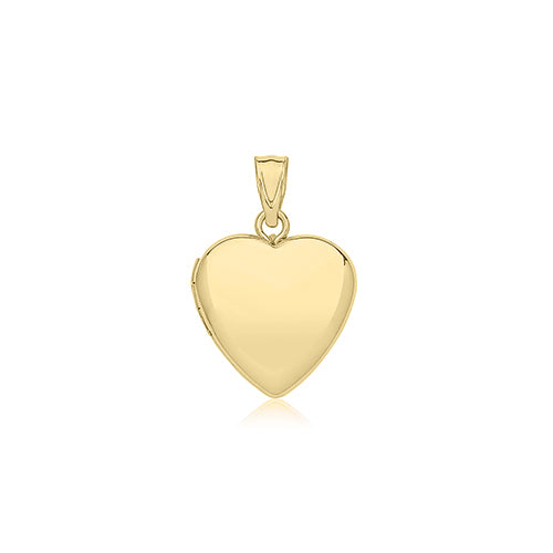 9ct Yellow Gold Plain Heart Locket