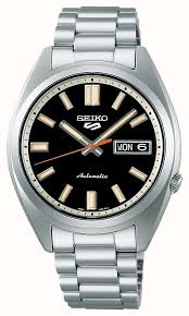 Gents Stainless Steel Seiko 5 Sports SNXS Black Dial Automatic Watch