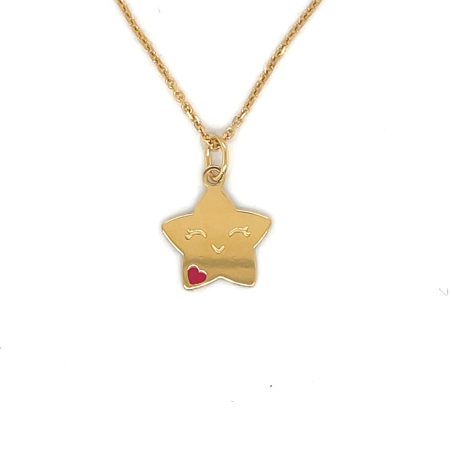9ct Kids Smiley Face Star Necklet