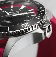 Gents Hamilton Khaki Scuba Automatic Pink Strap Watch