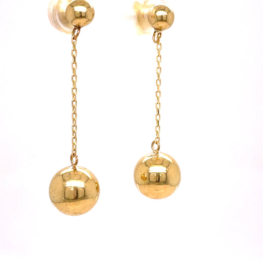 9ct Yellow Gold Ball Drop Earrings