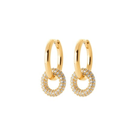 Burren 18ct Backyard Memories Hoop Drop Earrings