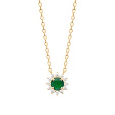 Burren 18ct Gold Plated Constellation Green Halo Necklet