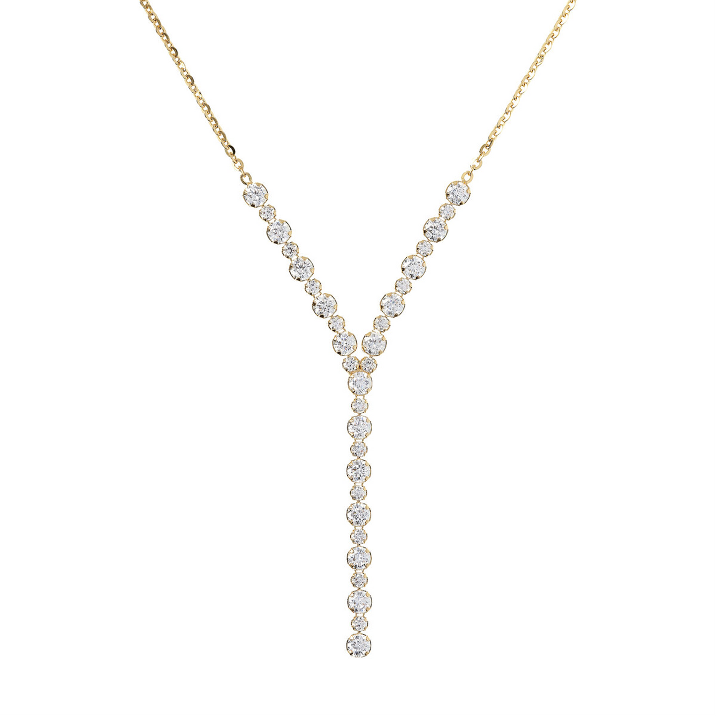 Bronzallure Gold Plated CZ Drop Necklet