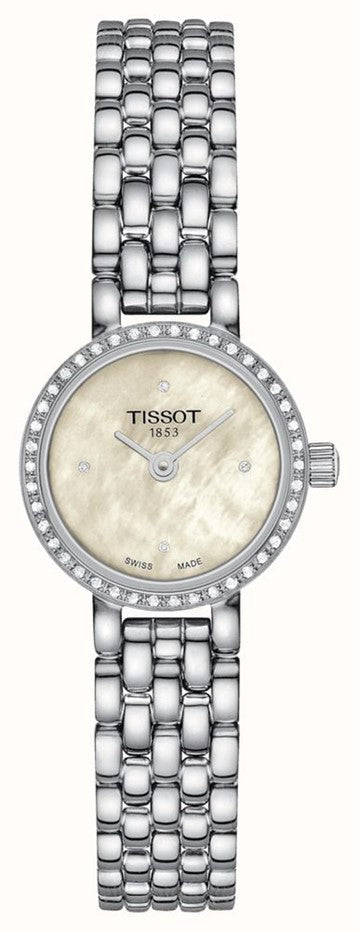 Ladies Stainless Steel Tissot Lovely Round Mother-of-Pearl Diamond Dial Watch
