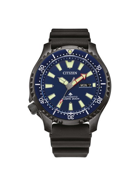 Gents Citizen Promaster Automatic Black Strap and Blue Dial Diver's Watch