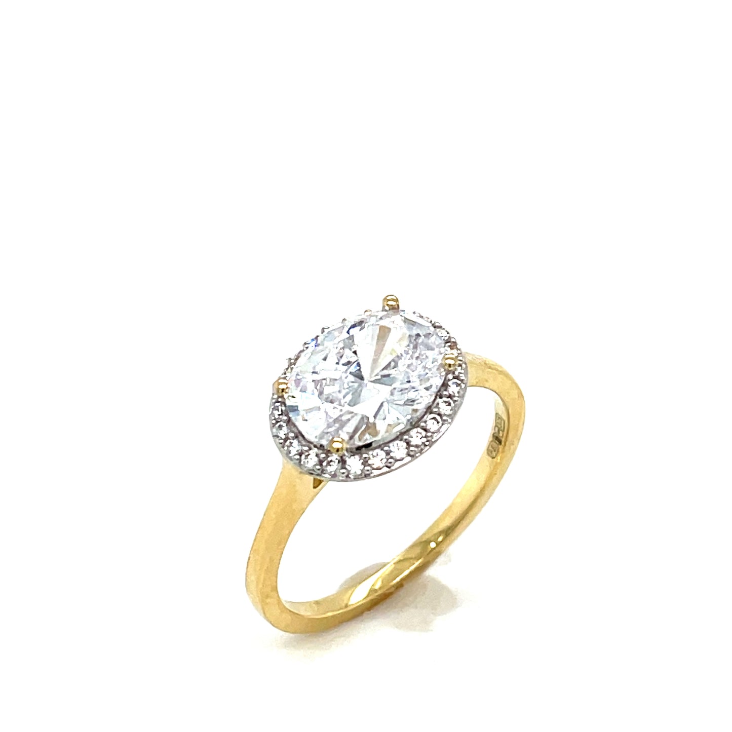 9ct Cubic Zirconia Oval Cluster Dress Ring