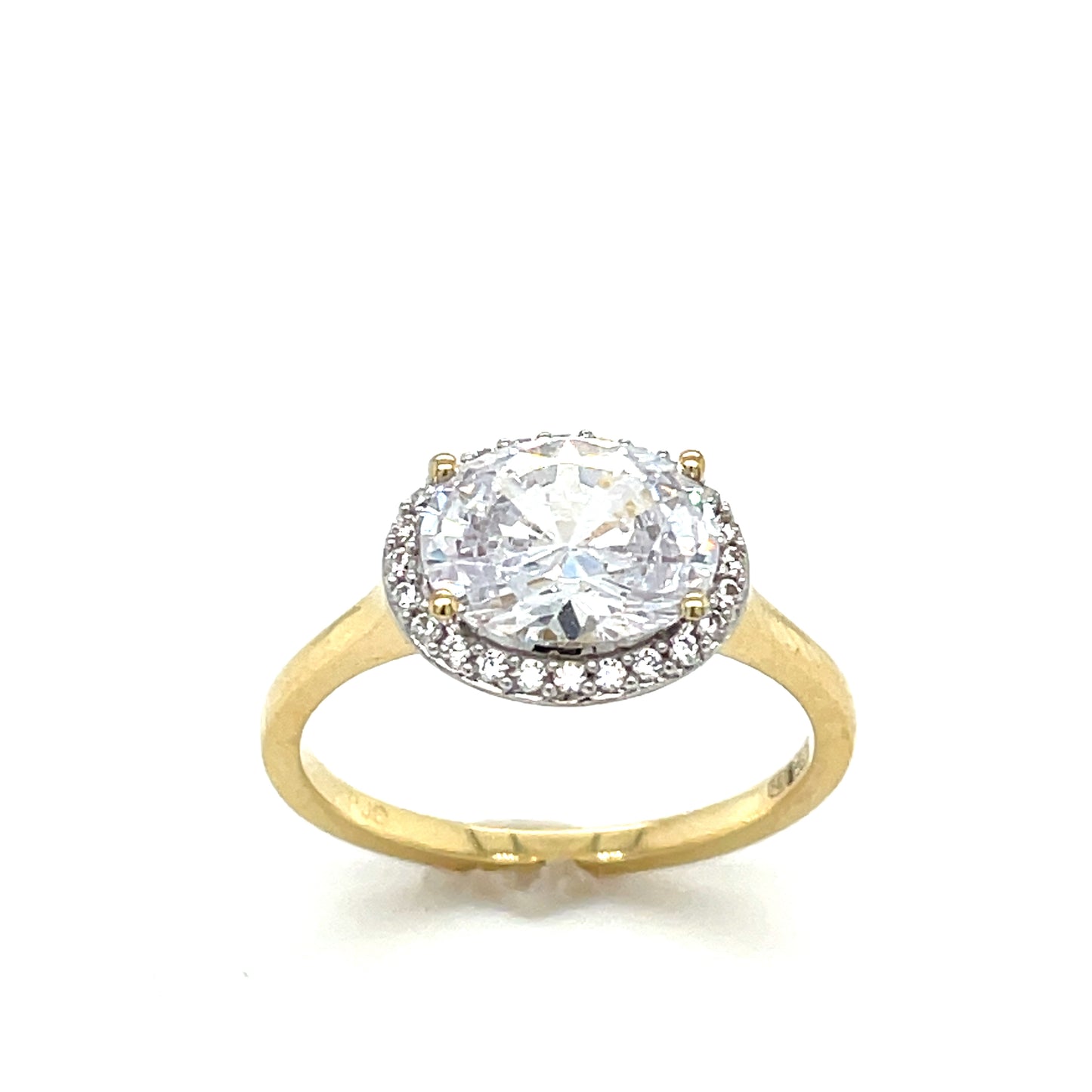 9ct Cubic Zirconia Oval Cluster Dress Ring