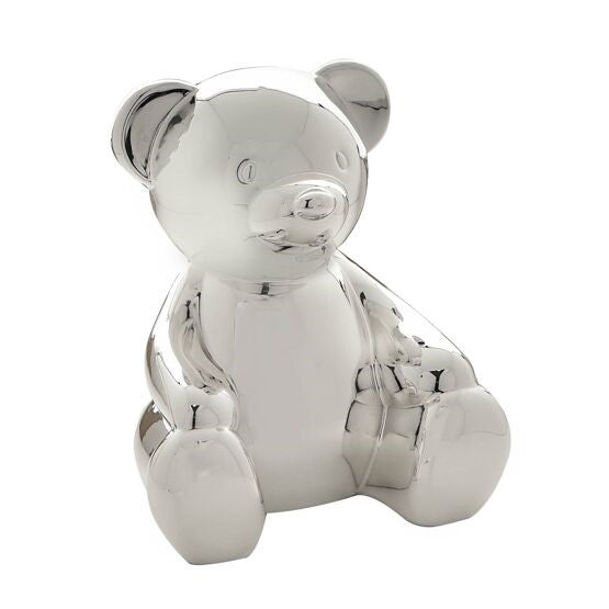 Silver Plated Teddy Bear Money Box