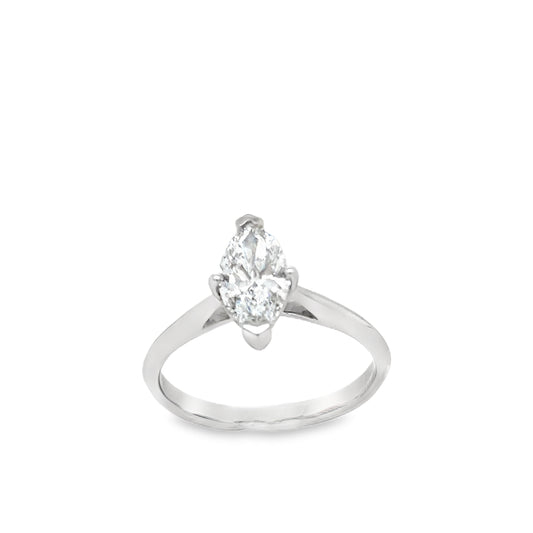 Platinum Marquise Cut Solitaire Lab Grown Diamond Ring