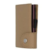 C-Secure Leather Wallet In Light Brown Cappucino
