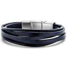 Frank 1967 5 Layer Navy Leather Armband