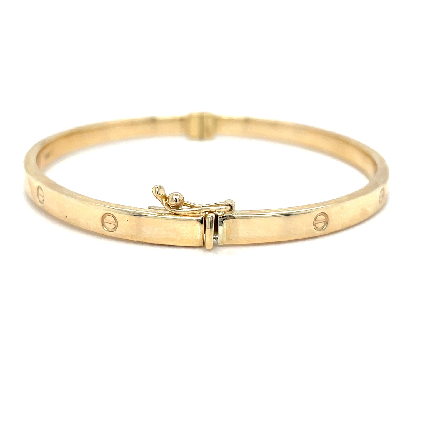 9ct Bangle With Screw Detail