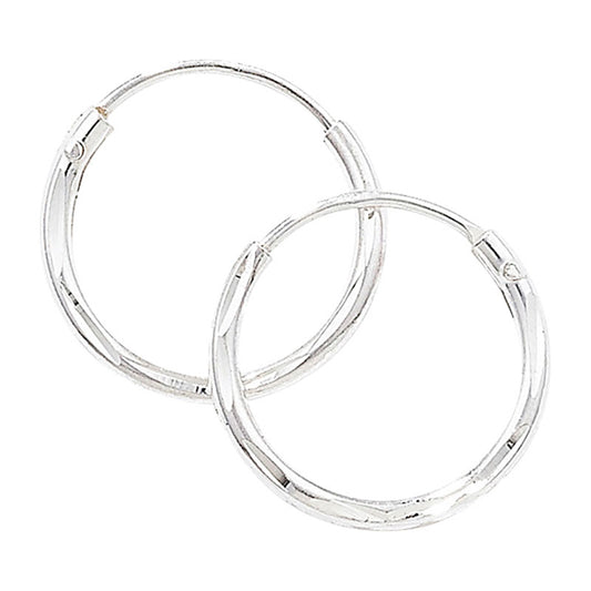 Sterling Silver Diamond Cut Hoops Earrings