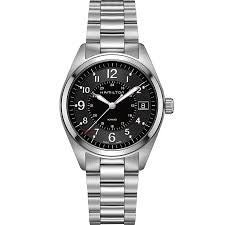 Gents Stainless Steel Hamilton Khaki Field 40mm Black Dial Watch