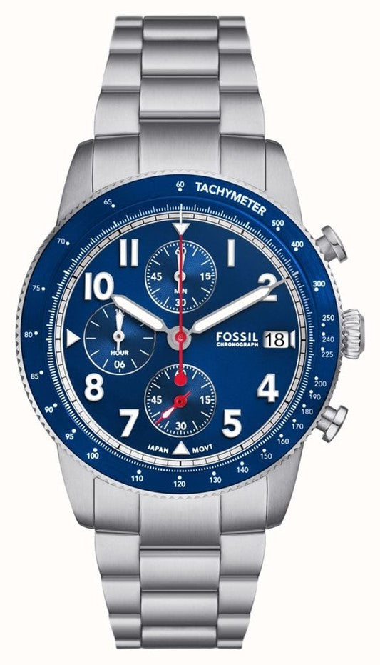 Gents Fossil Sport Tourer Chronograph Blue Dial