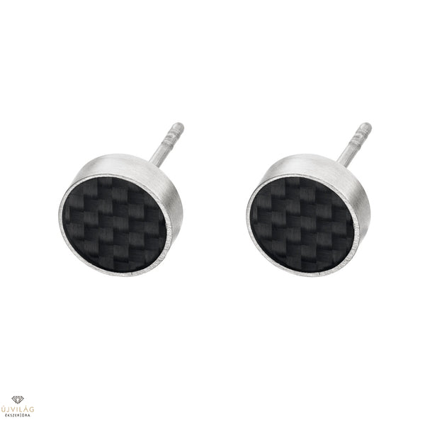 Gents Steelwear Stainless Steel Earrings with Textured Black Chrome Centre