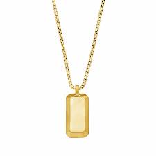 Gents Steelwear Gold Plated Stainless Steel Dog Tag Pendant