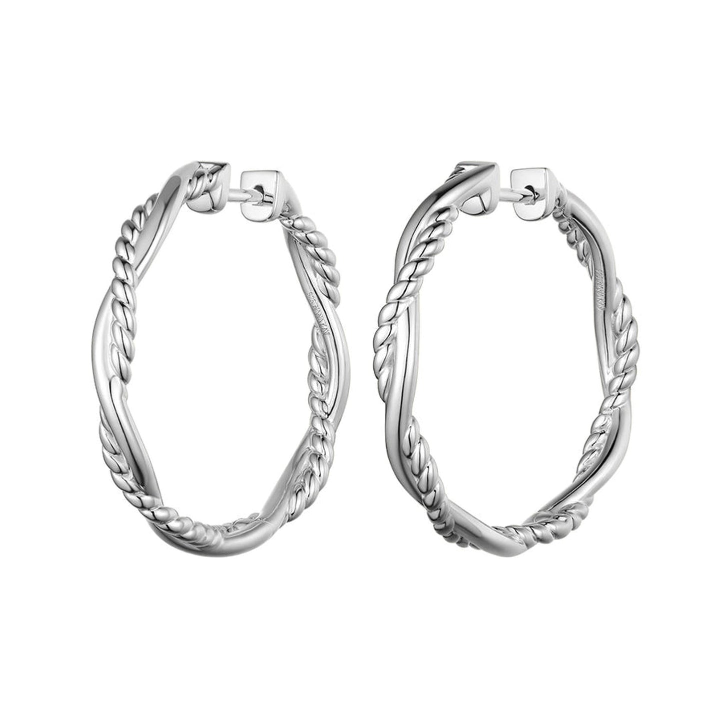 Sterling Silver Woven Hoop Earring 28mm