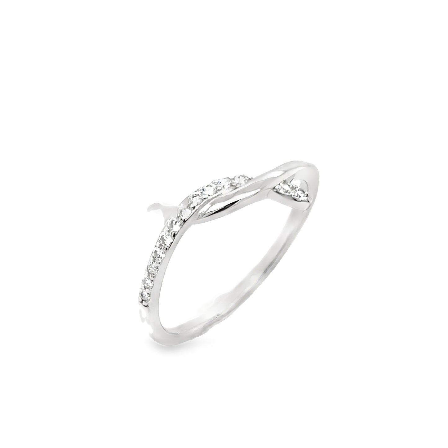 Sterling Silver Crossover CZ