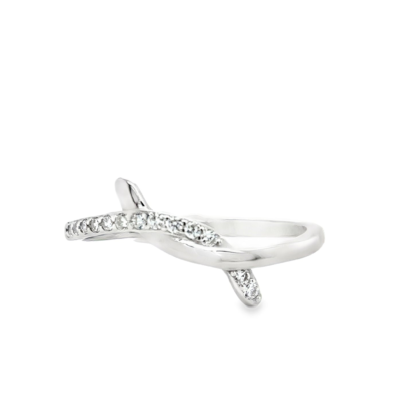 Sterling Silver Crossover CZ