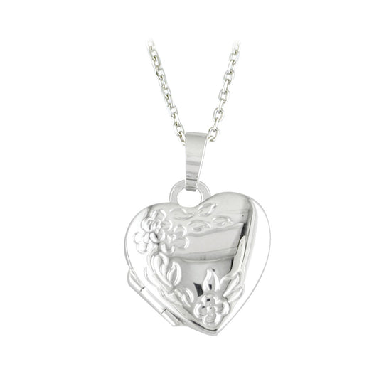 Sterling Silver Flower Detail Locket