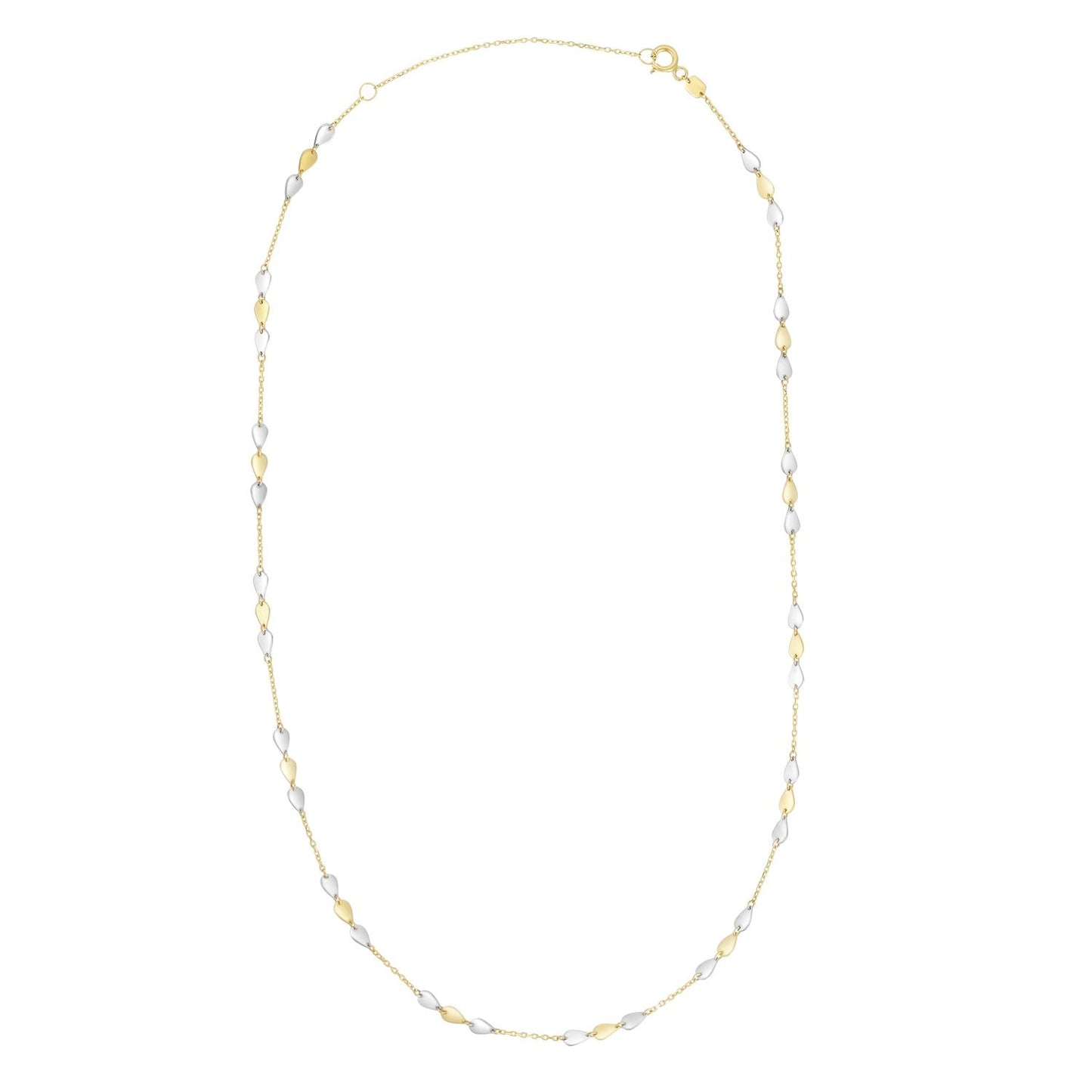 9ct Two Tone 3 Pear Link Necklet