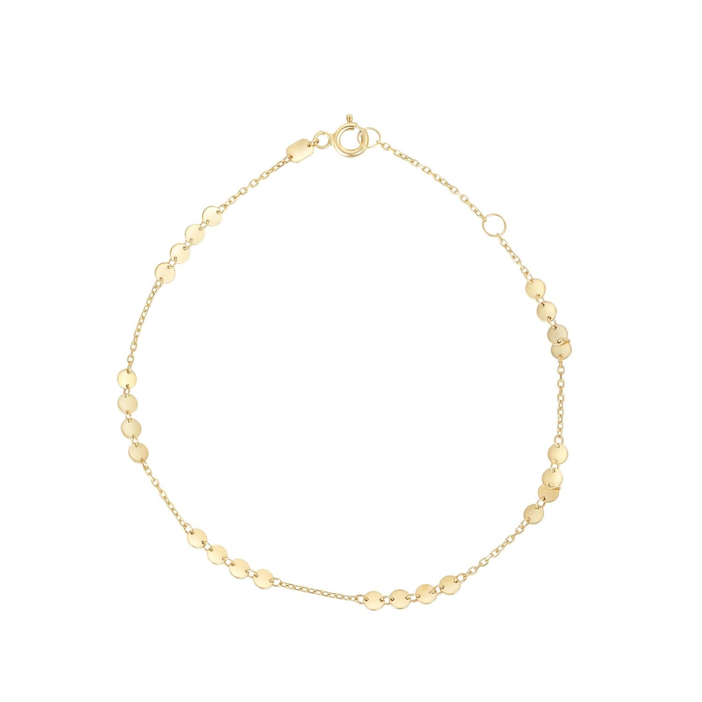 9ct Polished Multi Disk Link Bracelet