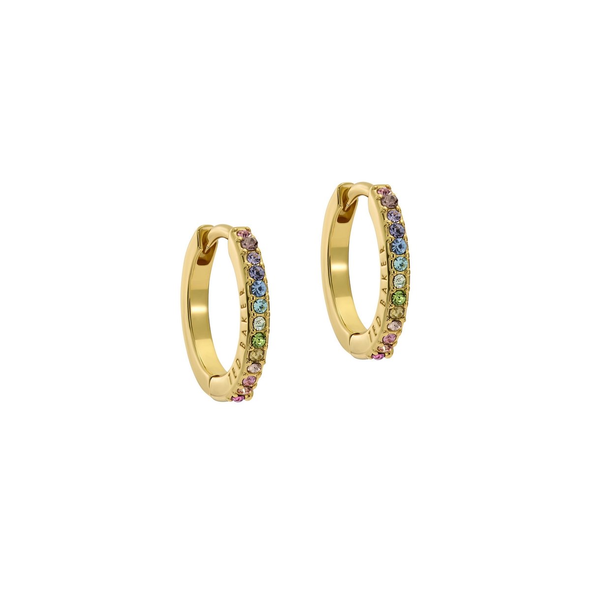 Ted Baker Heplie Gold Plated Multicolour CZ Huggy Hoop Earrings