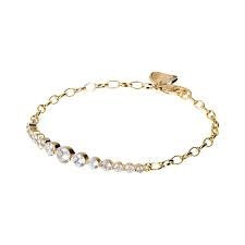 Bronzeallure Gold Plated Hald Teniis Graduated Bracelet