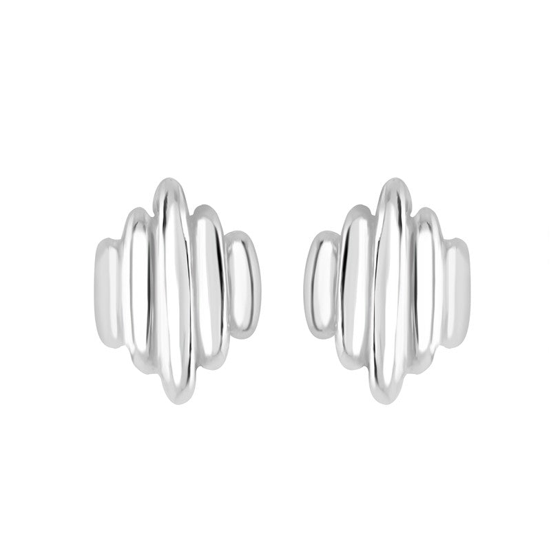 Sterling Silver Polished Multi Bar Stud Earrings