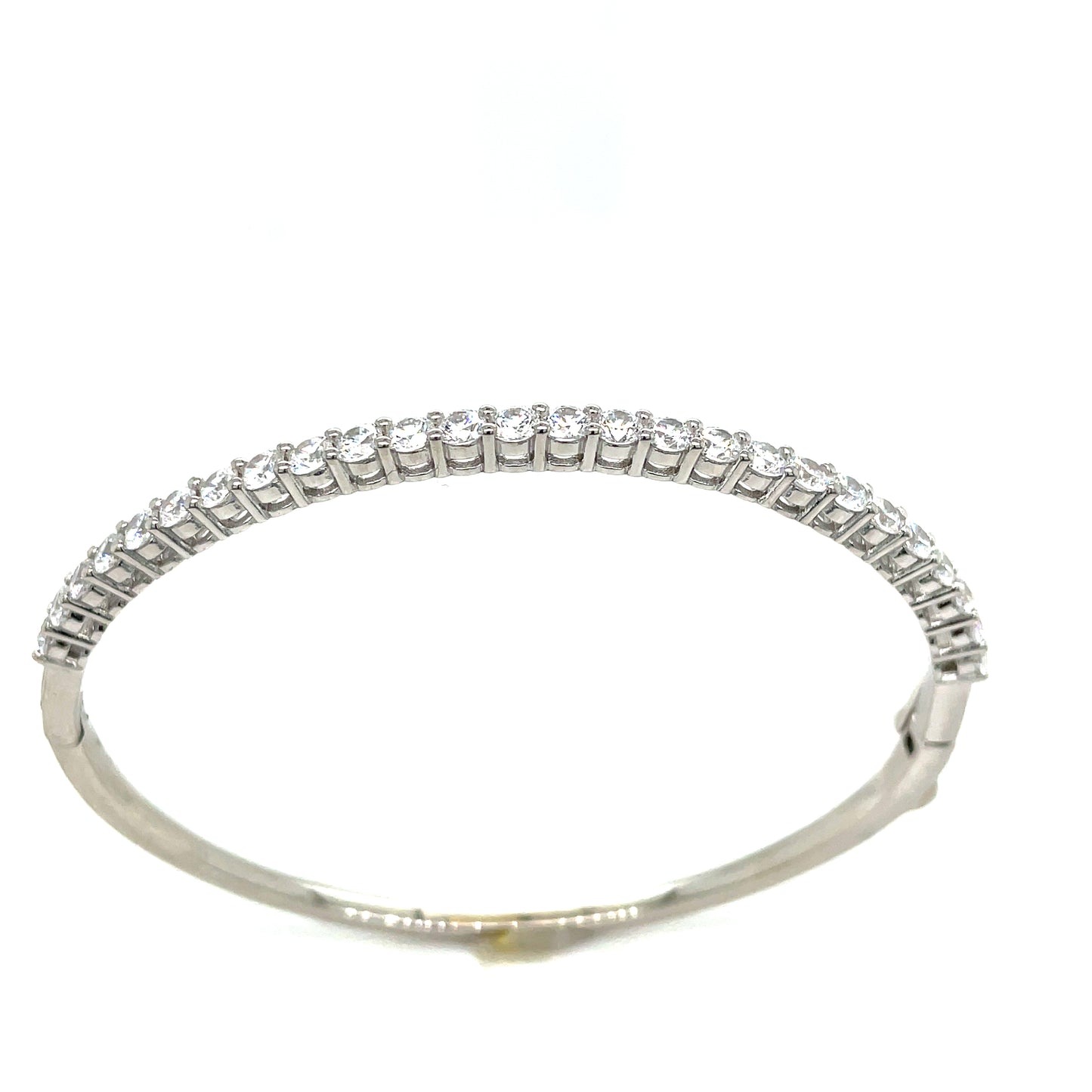 Sterling Silver Cubic Zirconia Claw Set Bangle