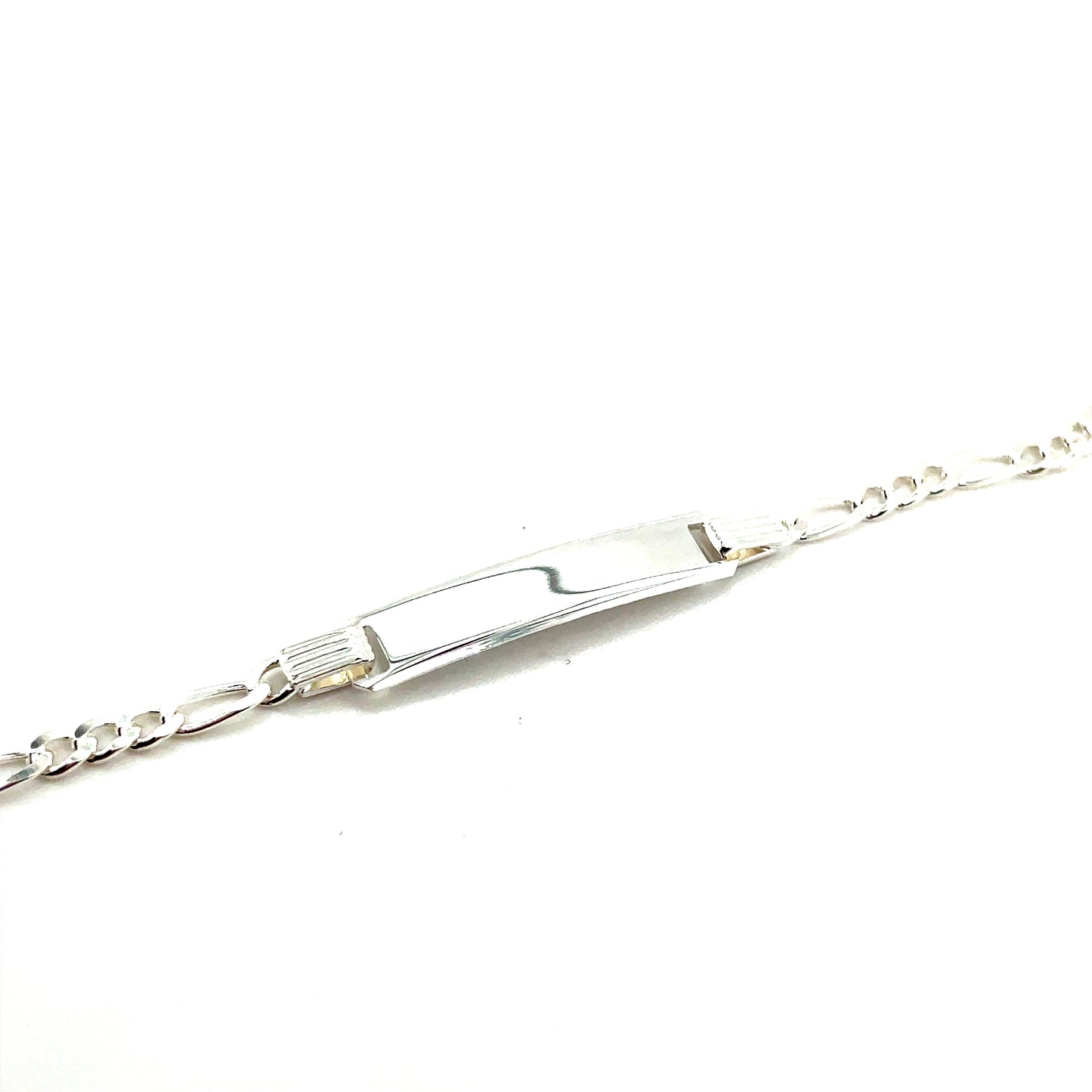 Sterling Silver Figaro ID Bracelet 16cm