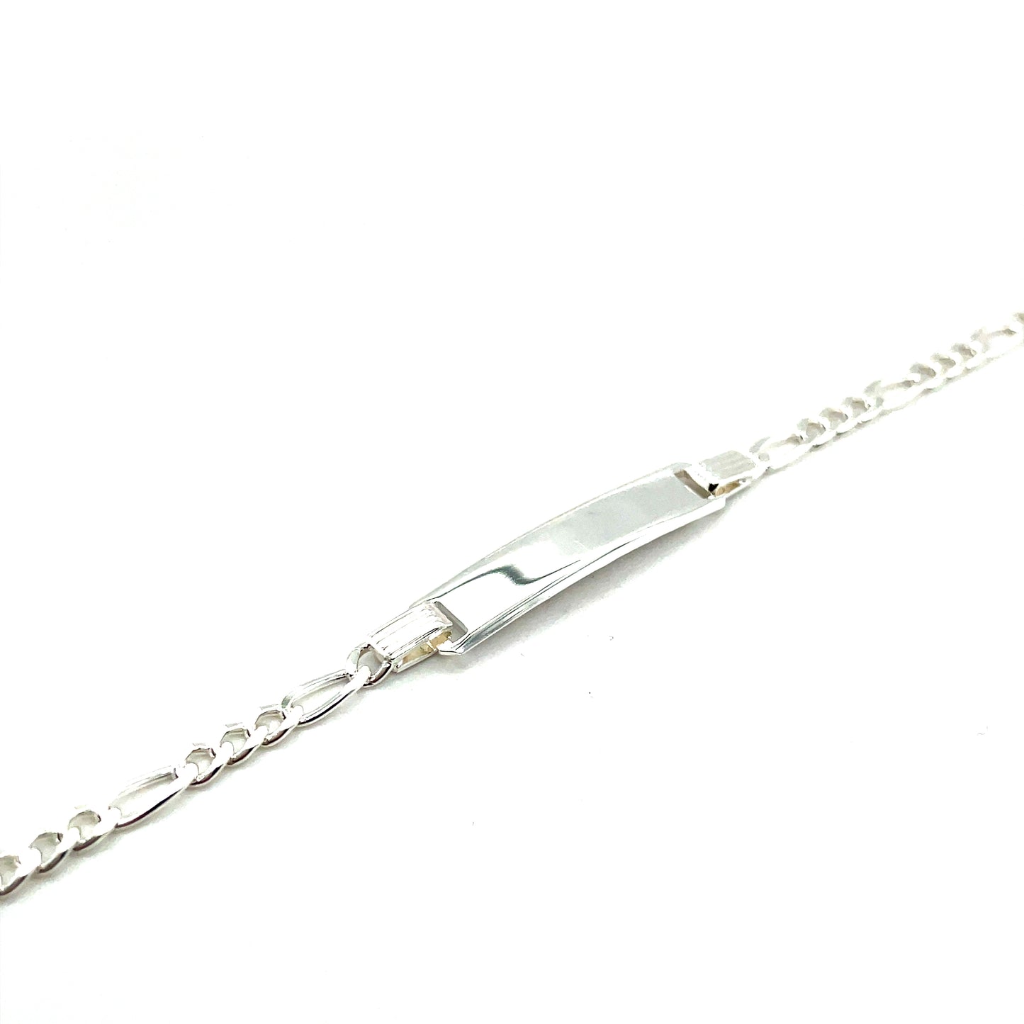 Sterling Silver Figaro ID Bracelet 16cm