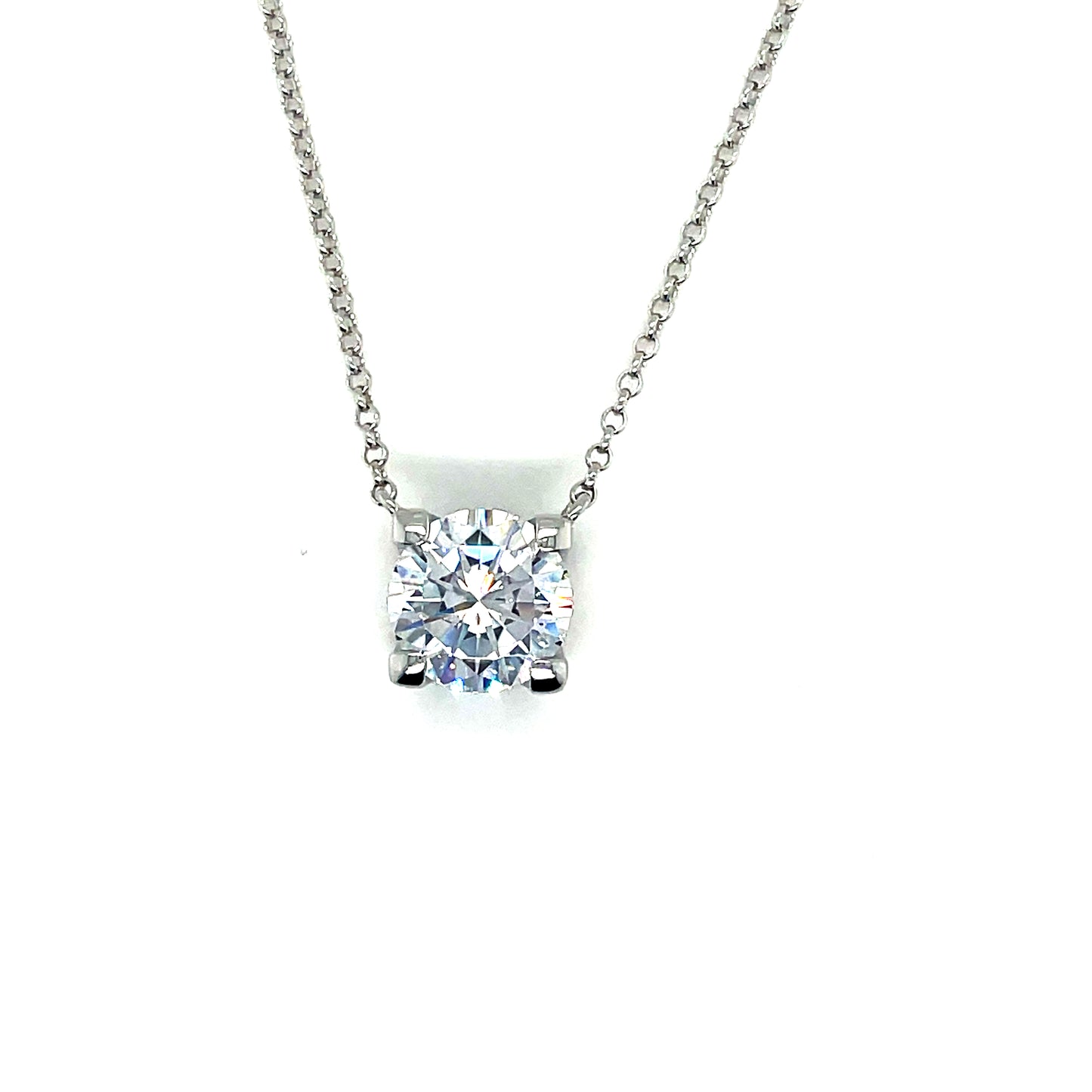 Sterling Silver10mm Cubic Zirconia Necklet