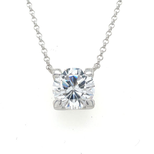 Sterling Silver10mm Cubic Zirconia Necklet