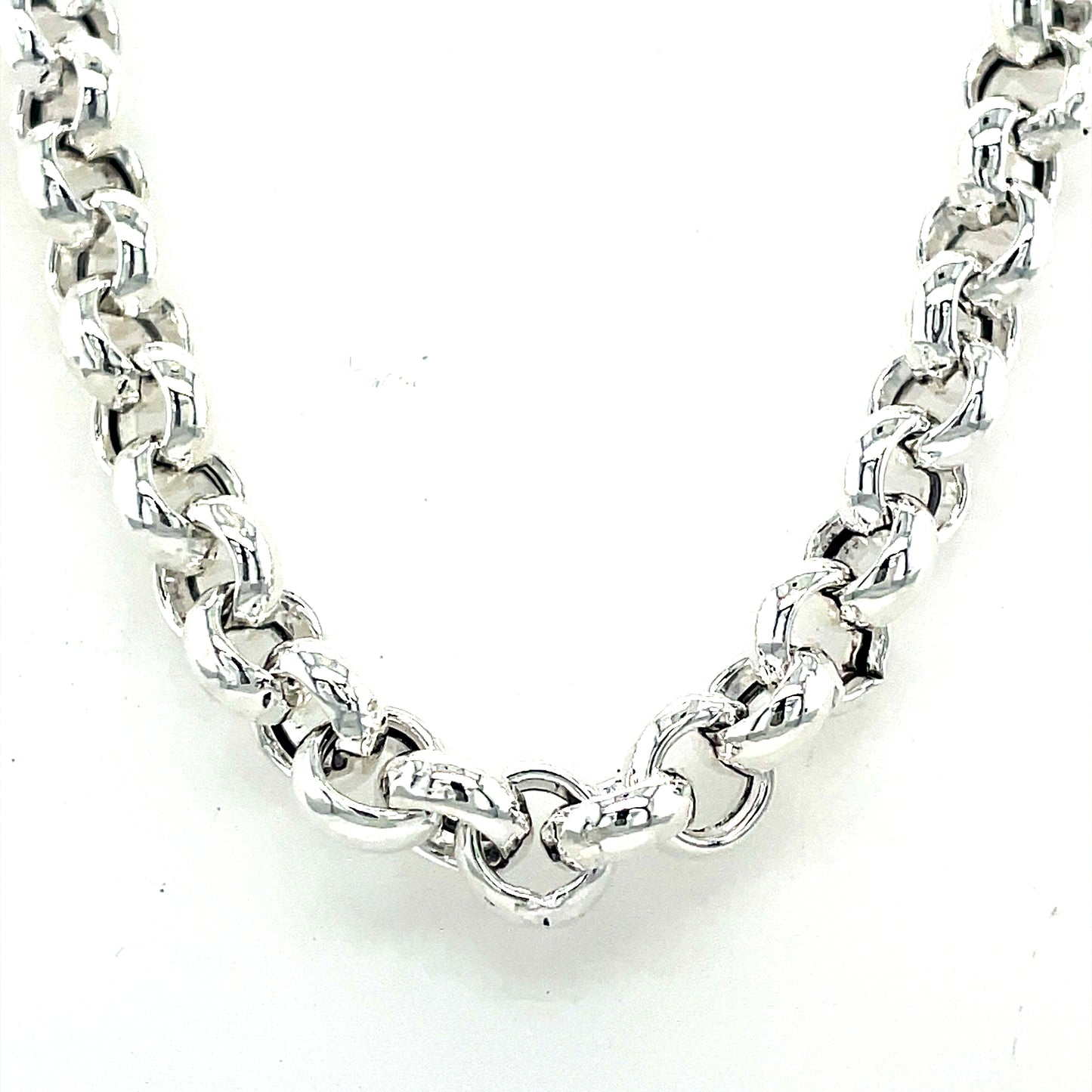 Sterling Silver Polished Heavy Large Belcher Necklet