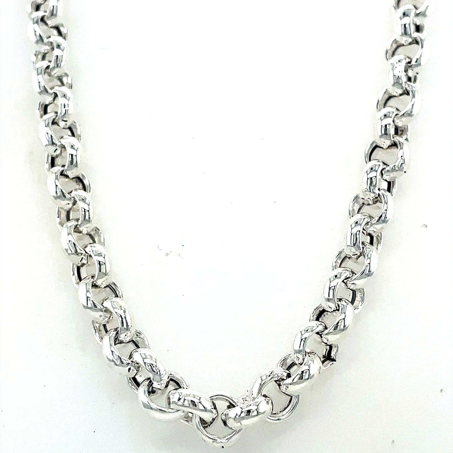 Sterling Silver Polished Heavy Large Belcher Necklet