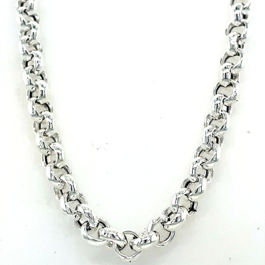 Sterling Silver Polished Heavy Large Belcher Necklet