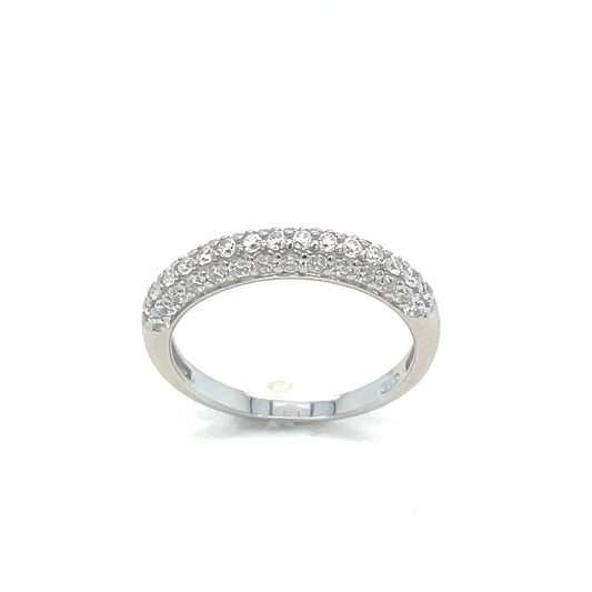 Sterling Silver Ring Cz Pave set