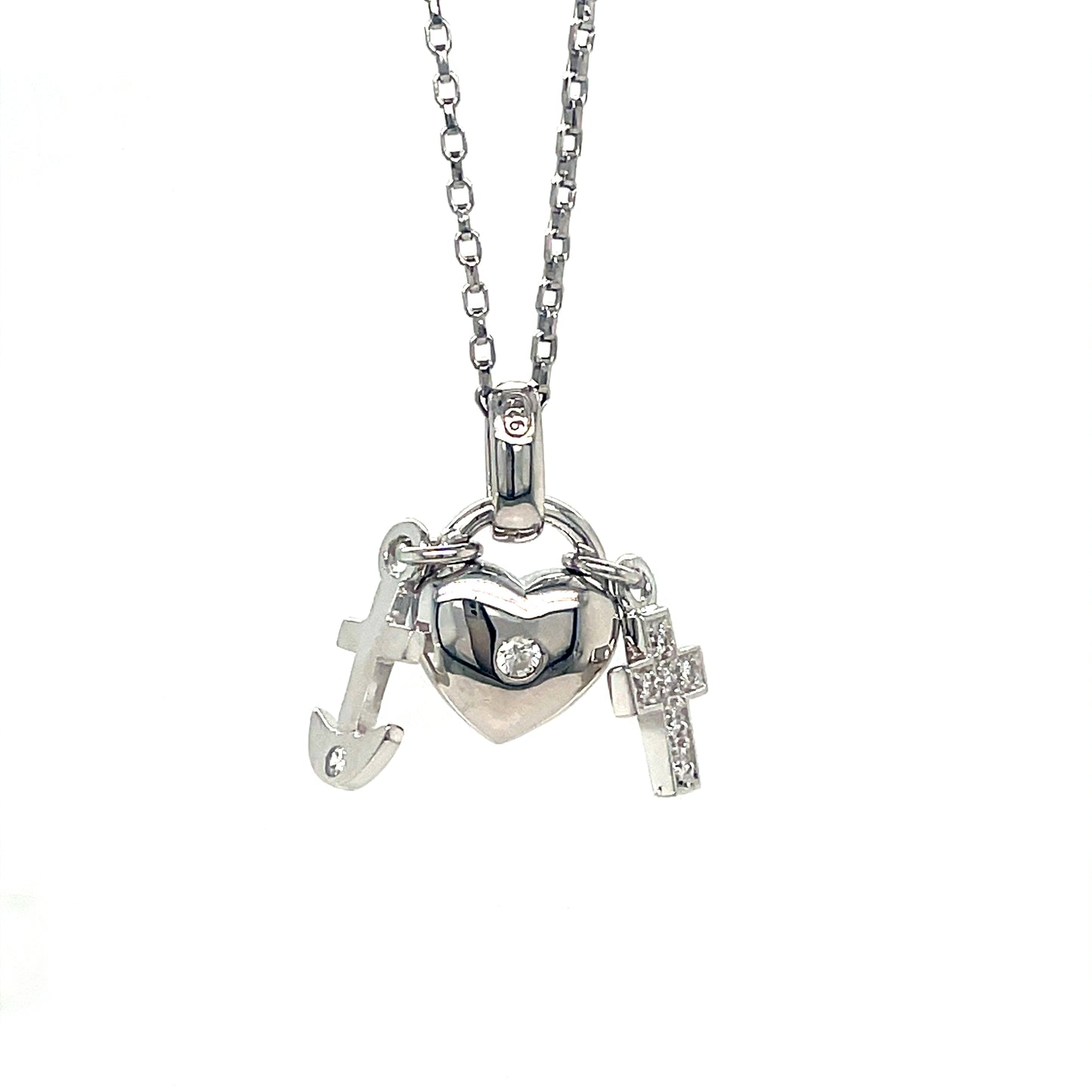 Sterling Silver Faith Hope Charity Pendant
