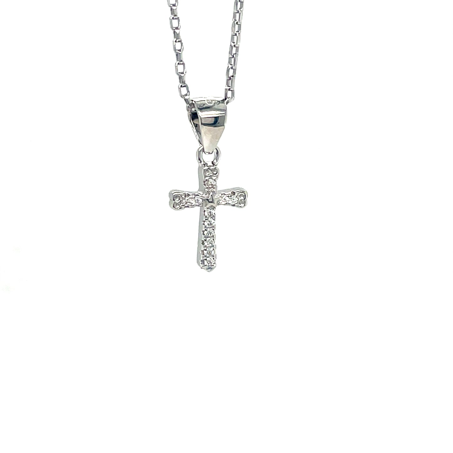 Sil P/dant CZ Cross 8mm x 10mm