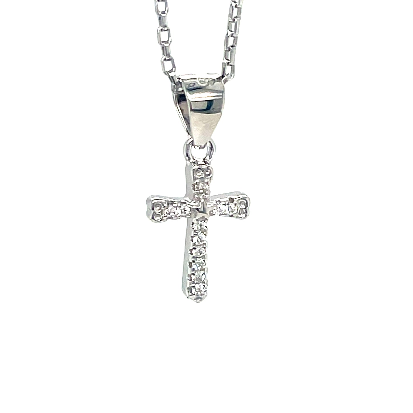 Sil P/dant CZ Cross 8mm x 10mm