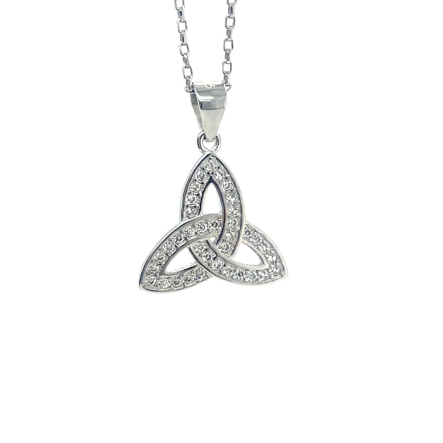 Sterling Silver CZ Trinity Knot Pendant