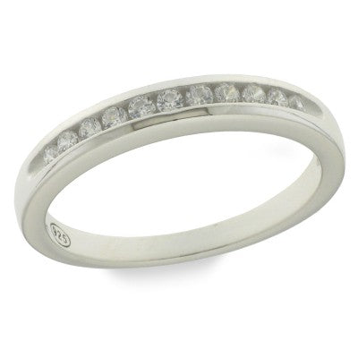 Sterling Silver Cubic Zirconia Channel Set Eternity Ring