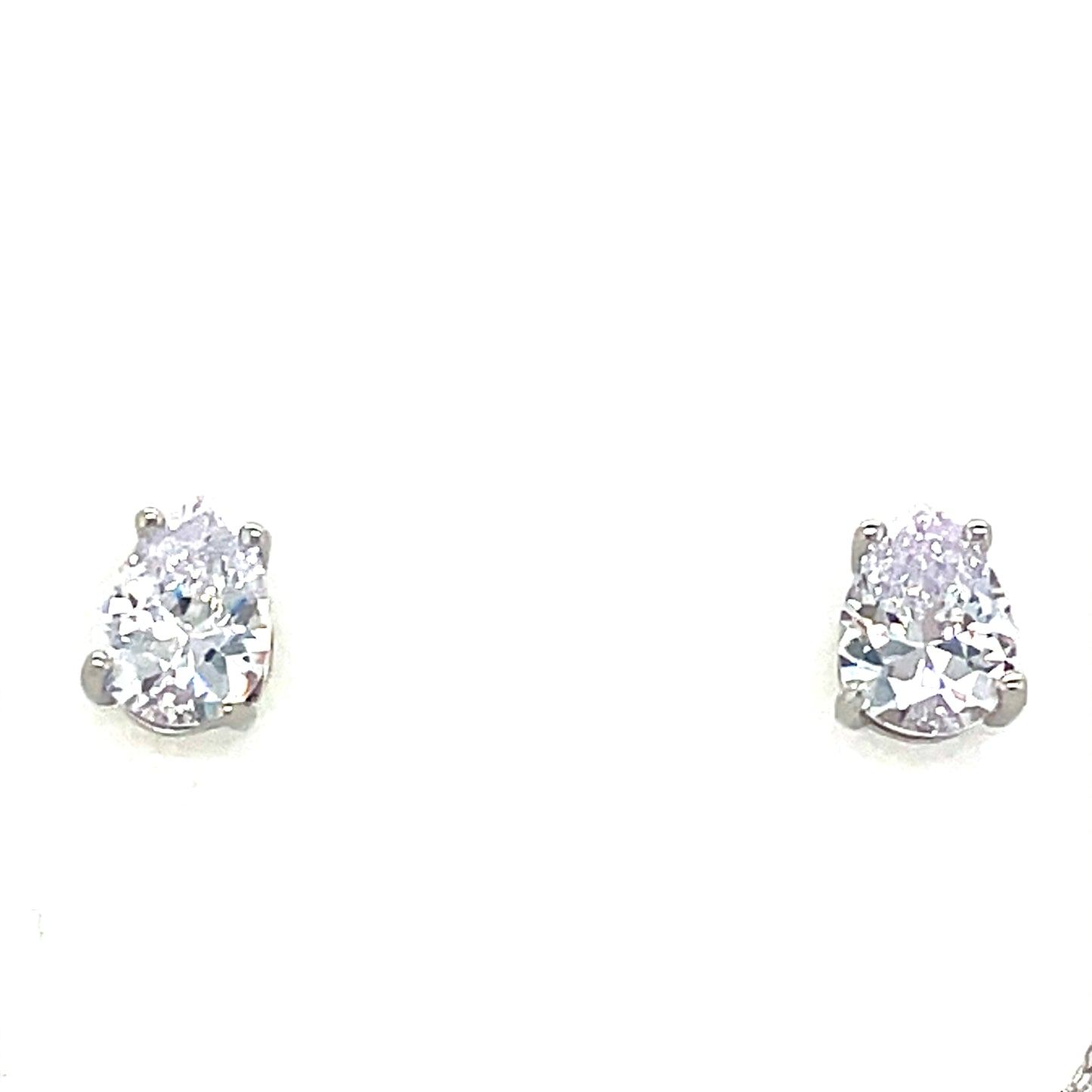 Sterling Silver Round CZ Solitaire Earring and Layered Necklet Set